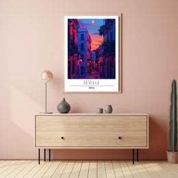 Seville Twilight Urban Escape Poster