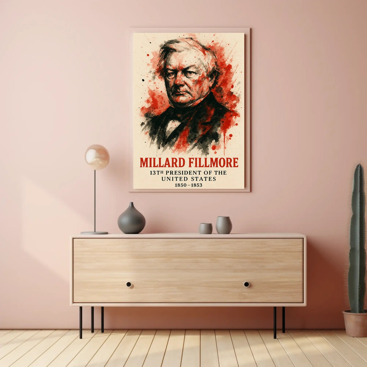 Millard Fillmore watercolor portrait in Historical Poster