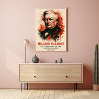 Millard Fillmore watercolor portrait in Historical Poster