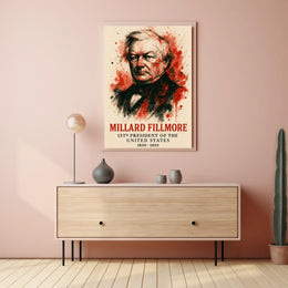 Millard Fillmore watercolor portrait in Historical Poster