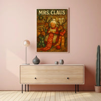Mrs. Claus And Her Reindeer Companions Poster