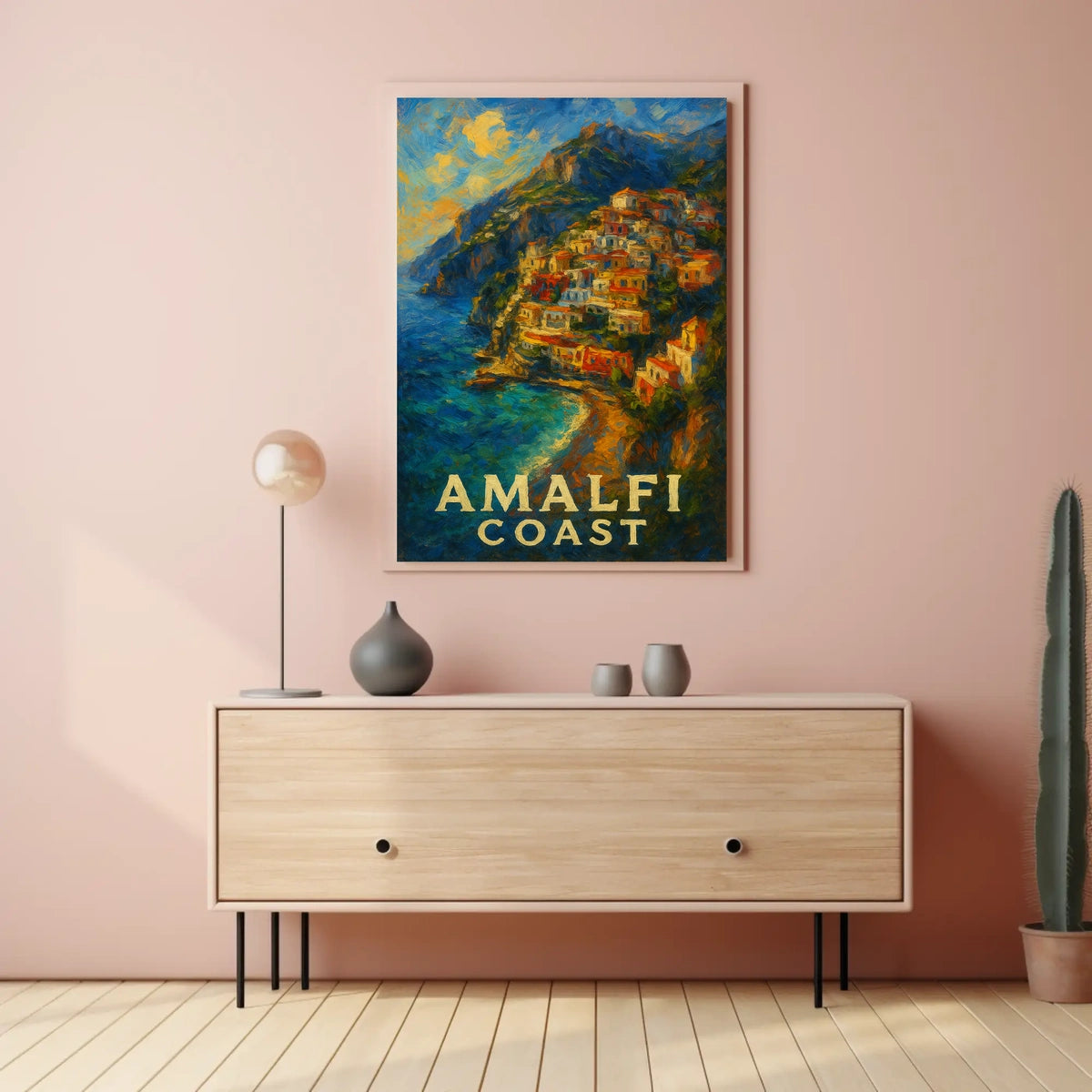 Amalfi Coast Poster Wall Art For Coastal Home Decor