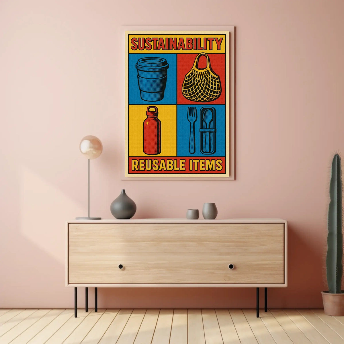 Sustainability Reusable Items Poster
