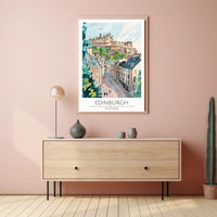 Edinburgh Scenic Illustration Poster PosterGoat