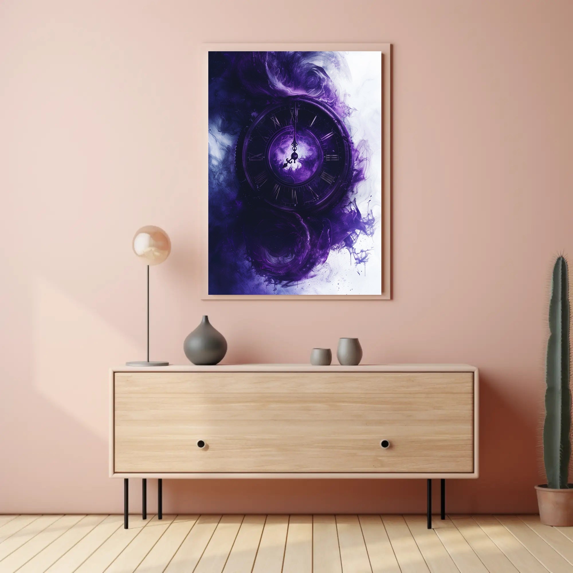 Mystical Clock in Ethereal Clouds Fantasy or Mythology Poster PosterGoat