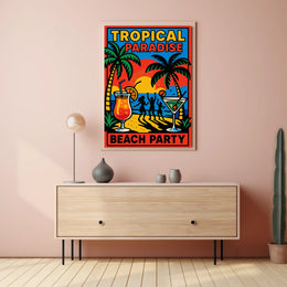 Tropical Paradise Beach Party Poster