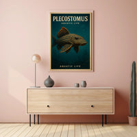 Plecostomus Fish Illustration: Educational or Infographic Poster