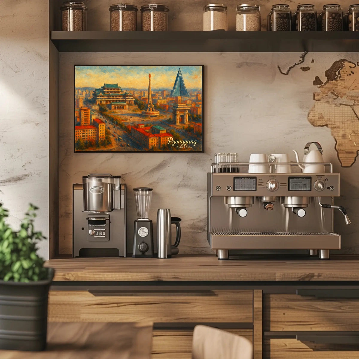 Pyongyang Cityscape Photography Realism Wanderlust Poster