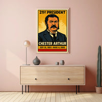 Chester A. Arthur 21st President of the United States Inked Comic Style Poster