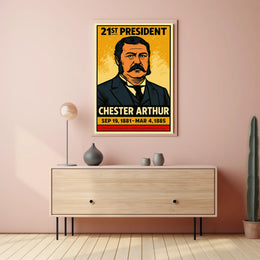 Chester A. Arthur 21st President of the United States Inked Comic Style Poster