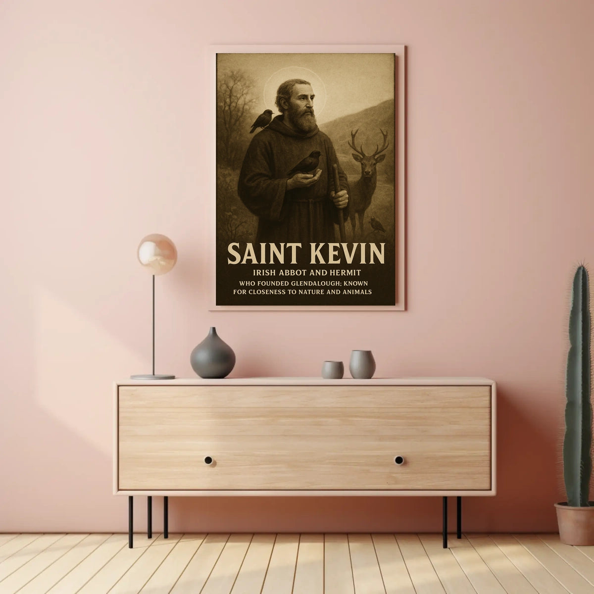 Saint Kevin Irish Abbot And Hermit Poster