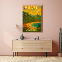 Brazil's Vibrant Adventure Travel Poster