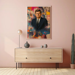 JFK Artistic Vibrant Portrait Abstract, Artistic, or Pop Culture Poster