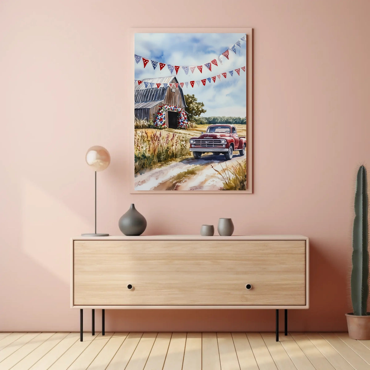 Rustic Barn And Vintage Truck Scene At Dusk Rural Poster