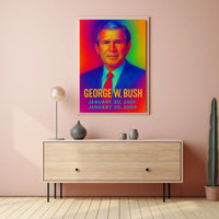 George W. Bush 43rd President of the United States Neon Gradient Overlay Poster
