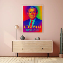 George W. Bush 43rd President of the United States Neon Gradient Overlay Poster