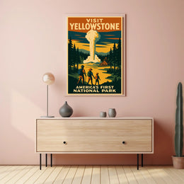 Visit Yellowstone Americas First National Park Poster PosterGoat