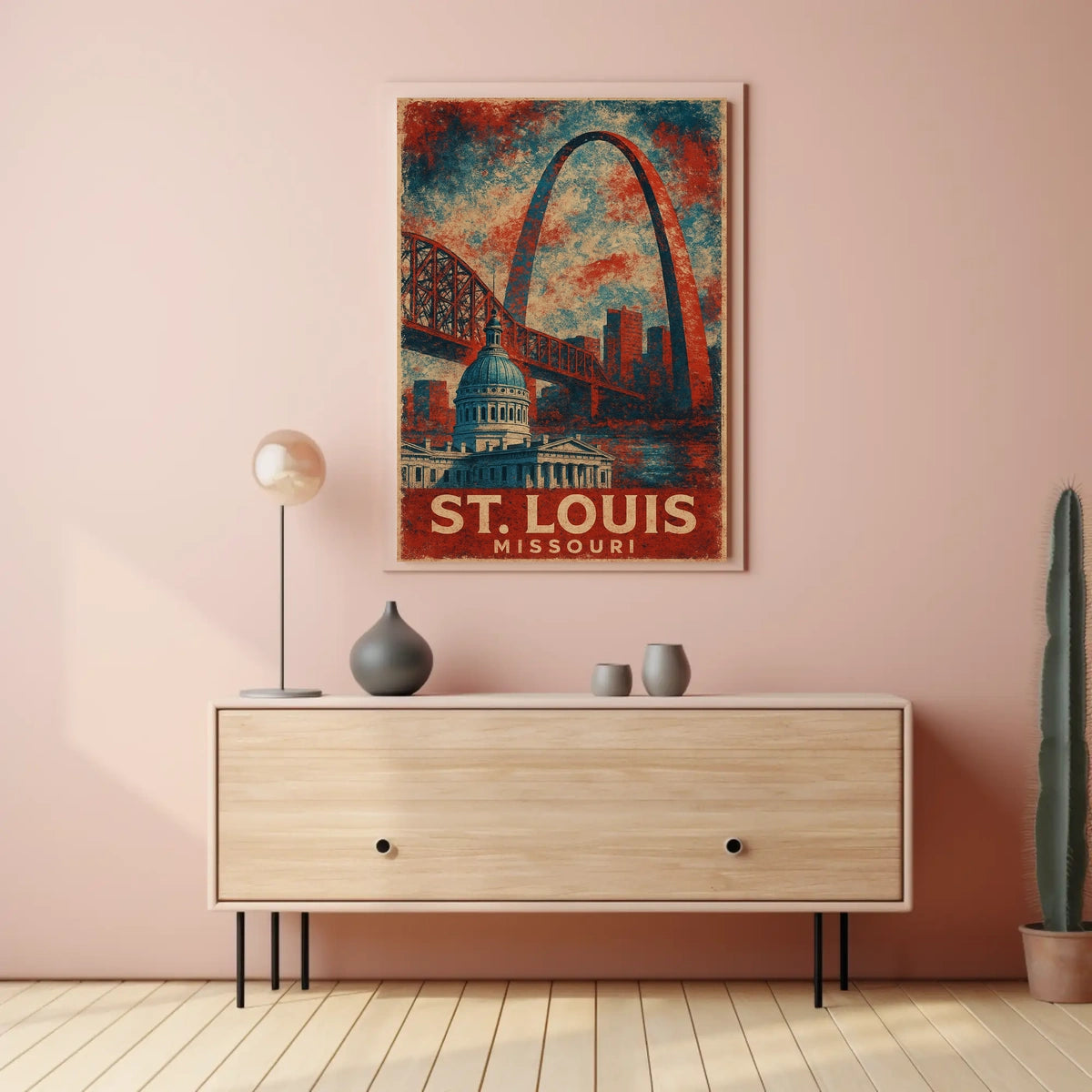 St Louis Gateway Arch Vintage Travel Poster