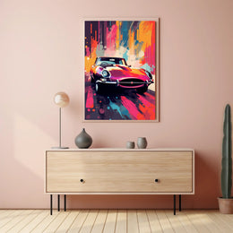 Vibrant Classic Car Art Poster