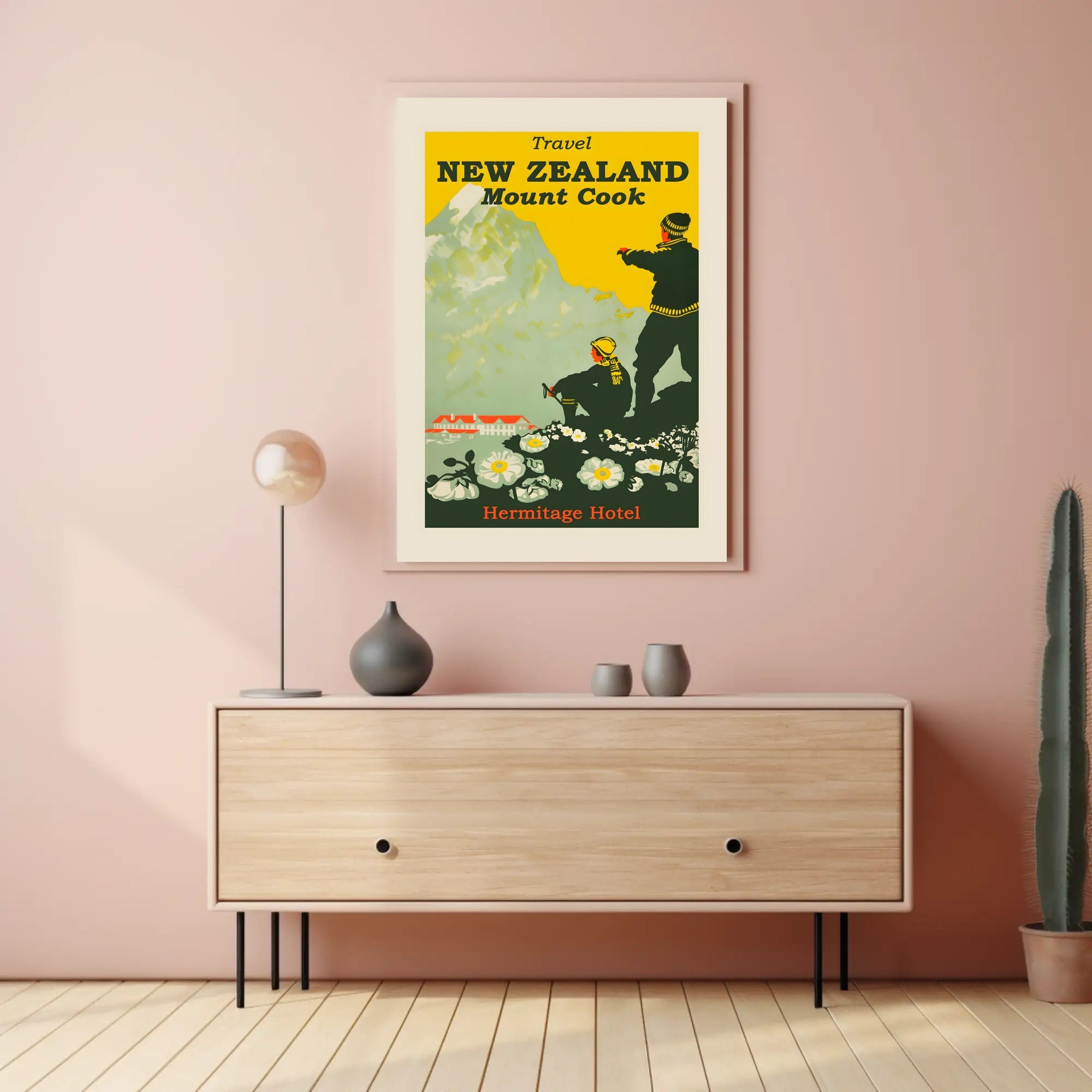 Mount Cook Adventure Exploration New Zealand Travel Poster