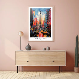 New York City Skyline Vibrant Urban Cityscape Poster PosterGoat