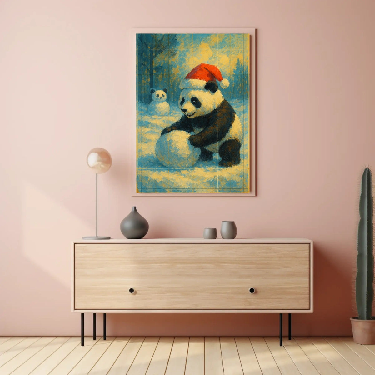 Festive Panda In Winter Wonderland Poster