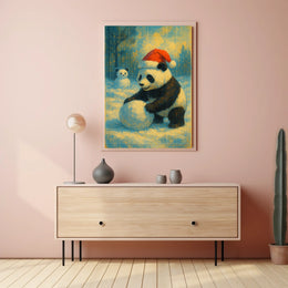 Festive Panda In Winter Wonderland Poster