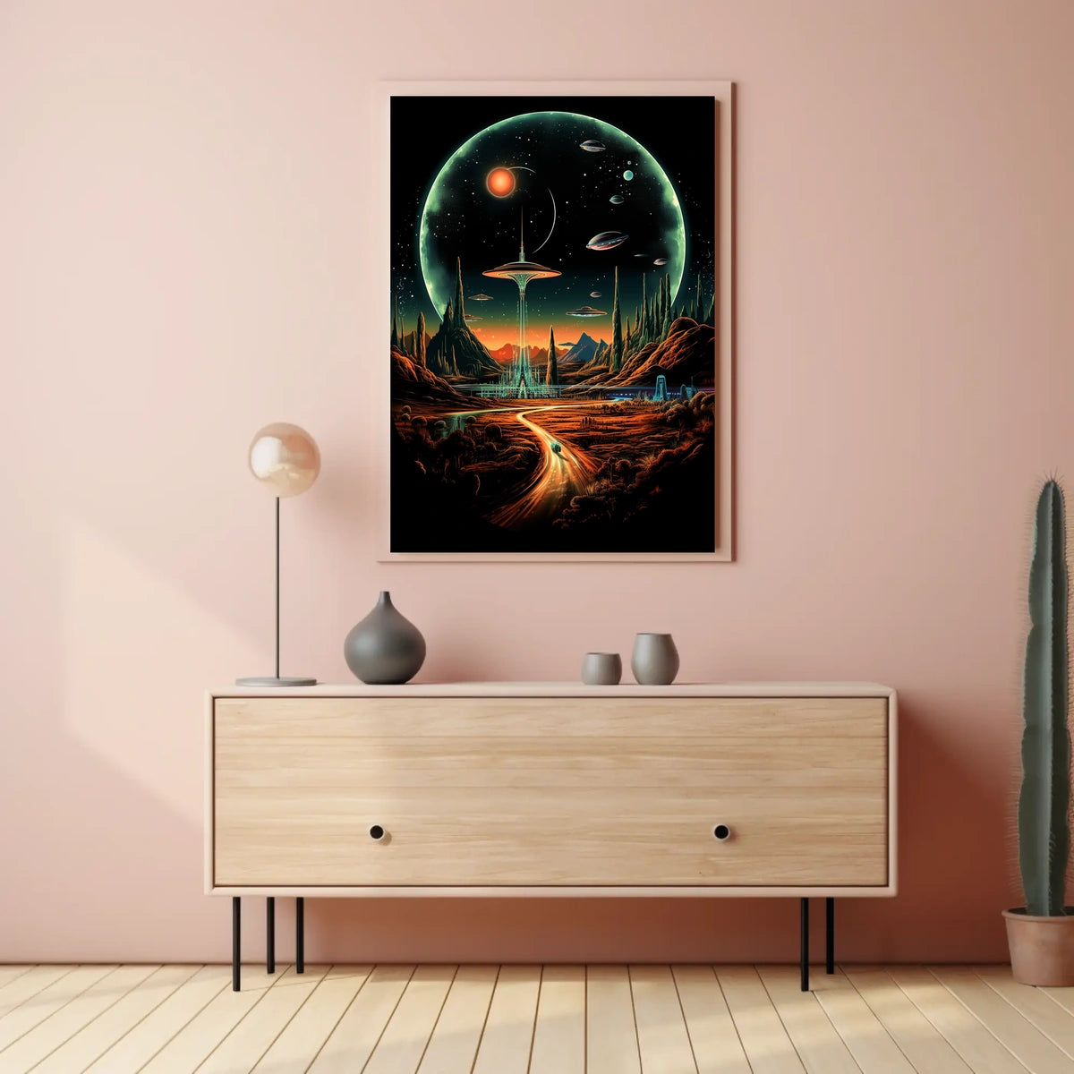 Futuristic Cosmic Landscape Poster