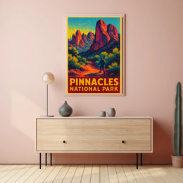 Pinnacles National Park Vintage Adventure Poster