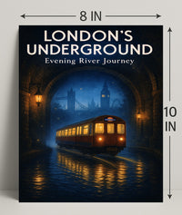 London's Underground Evening River Journey Poster PosterGoat