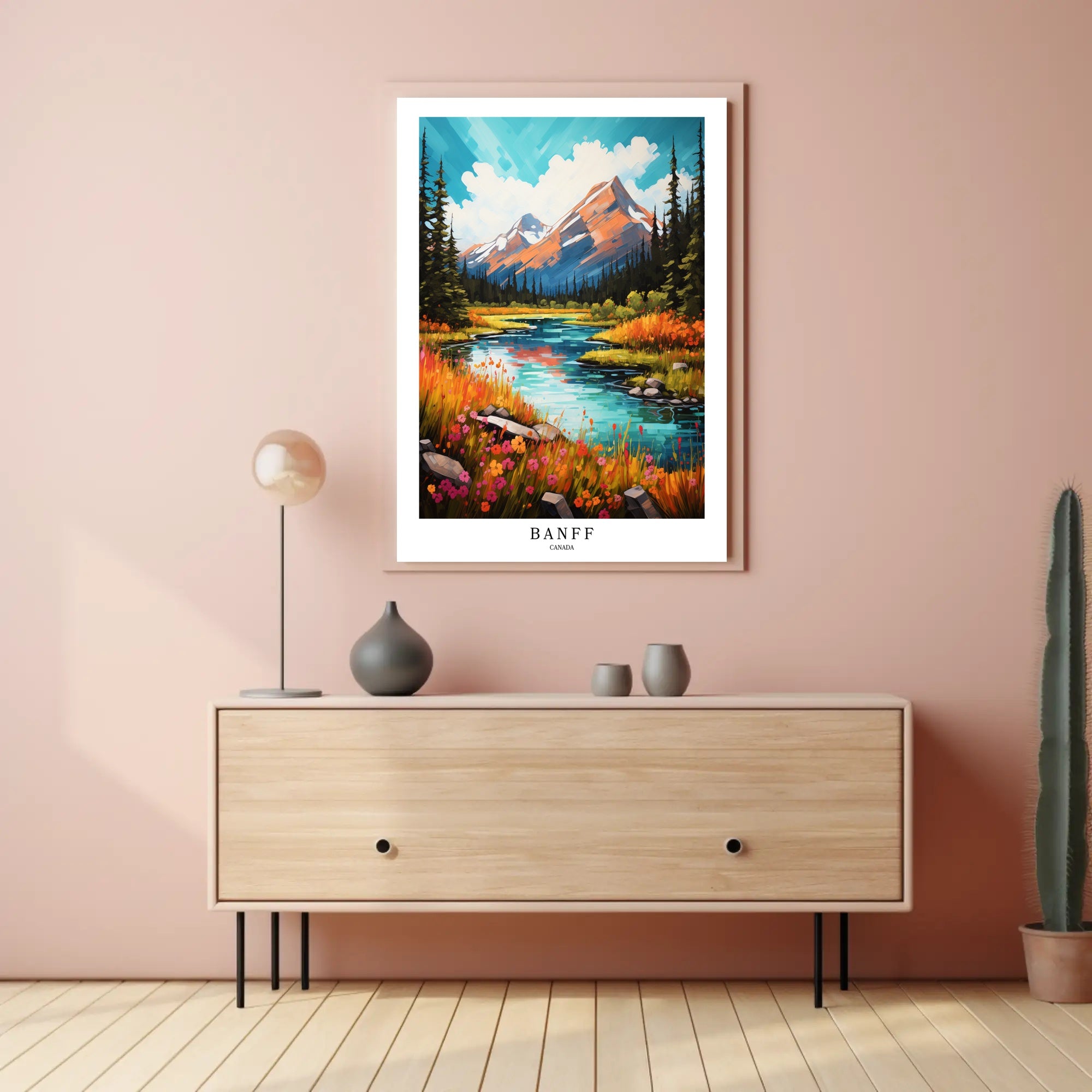 Banff Scenic Landscape Modern National Park Poster PosterGoat