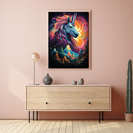 Majestic Unicorn Fantasy Art Poster for Walls