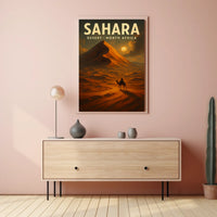 Sahara Desert Camel Adventure Travel Cinematic Poster