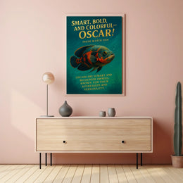 Oscar Fish Modern Art Poster: Bold & Colorful