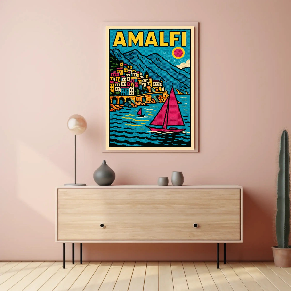 Amalfi Coast Vibrance Poster Wall Art for Coastal Decor