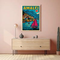 Amalfi Coast Vibrance Poster Wall Art for Coastal Decor