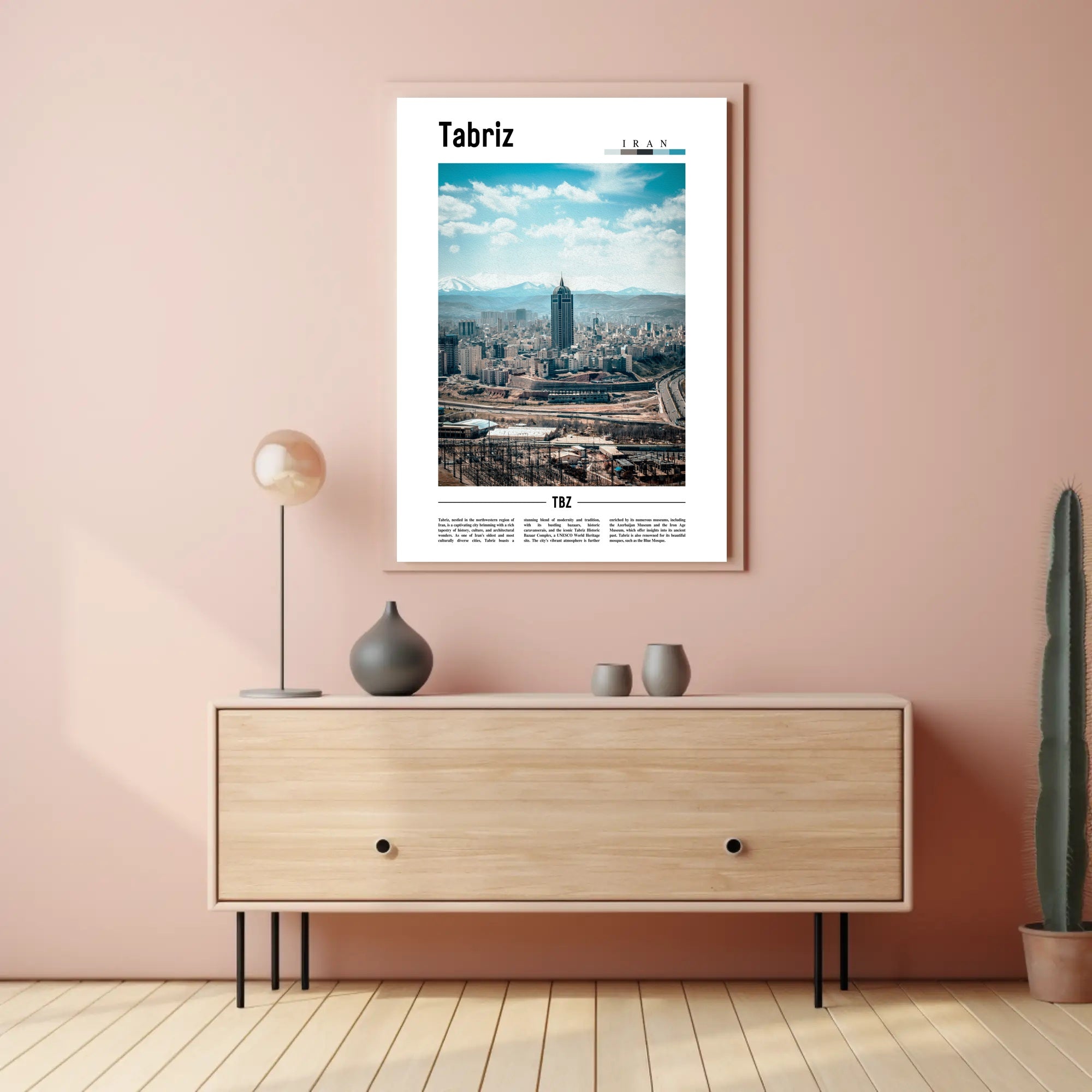 Tabriz Cityscape Urban Modernity Travel Poster PosterGoat