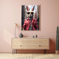 Stylish Rabbit In The City Poster