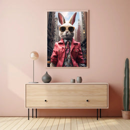 Stylish Rabbit In The City Poster