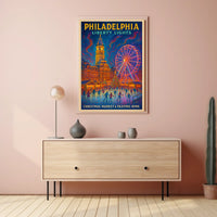 Philadelphia Liberty Lights Poster