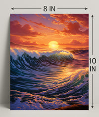 Sunset Waves Poster PosterGoat