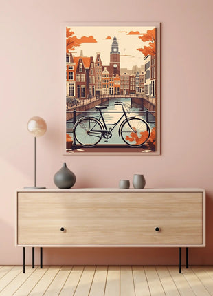 Amsterdam Canal Serene Autumn Travel Poster