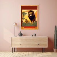 Majestic Lions in the Savannah Poster