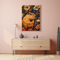 Capybara in Bloom Wall Art Print