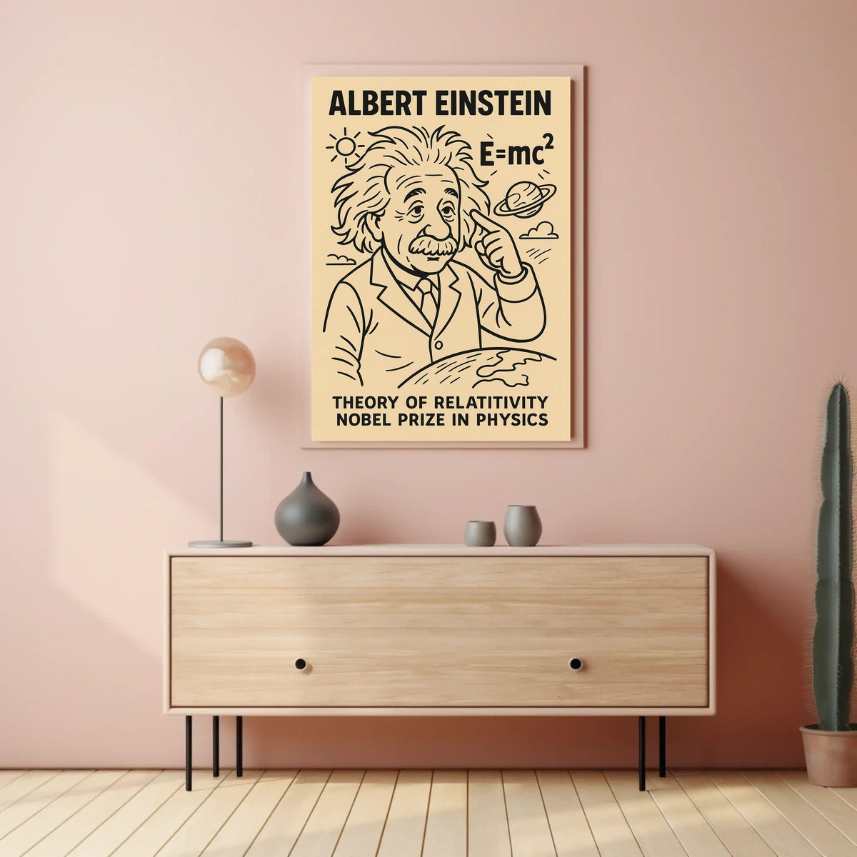 Albert Einstein Relativity Educational Curious Minds Poster