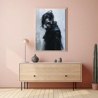 Mysterious Warrior in Dark Fantasy Poster Art PosterGoat