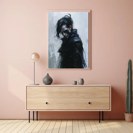 Mysterious Warrior in Dark Fantasy Poster Art PosterGoat