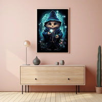 Mystical Hedgehog Wizard Fantasy Art Poster