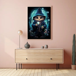 Mystical Hedgehog Wizard Fantasy Art Poster