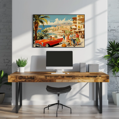Mediterranean Coast Vintage Travel Poster
